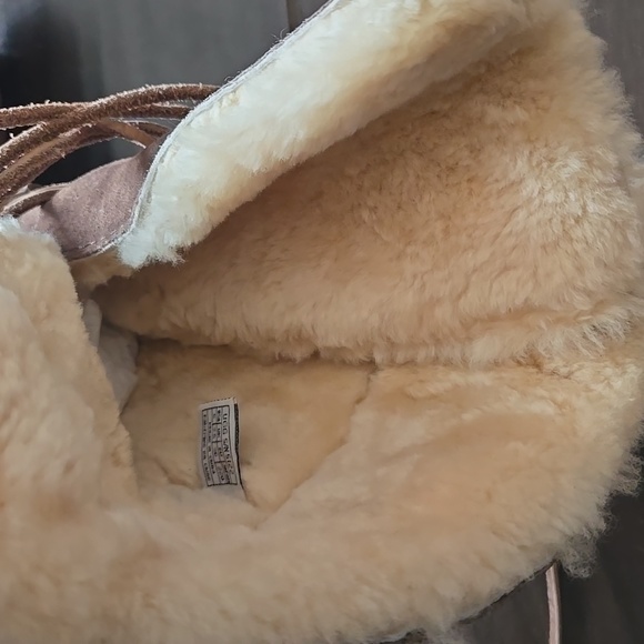 UGG Whitley Tall Brown Suede Lace Up Sheepskin Shearling Boots 5122 US 5 - Picture 6 of 8